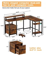 gaomon L Shaped Computer Desk with Power Outlet