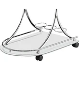 Slickblue Captivating Serving Cart with 2 Frosted Glass Shelves for Elegant Entertaining