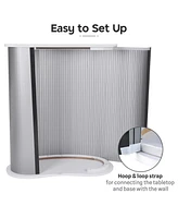 Portable Oval Podium Impact Table Counter Stand Trade Show Display Exhibition White