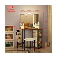 Vlsrka Vanity Makeup Desk with Mirror and Lights