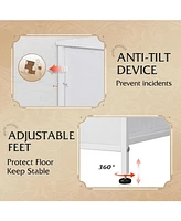 Wlive Fabric Dresser for Bedroom with Open Shelves Tall 8 Drawers Storage Tower Bins Chest of Closet Hallway