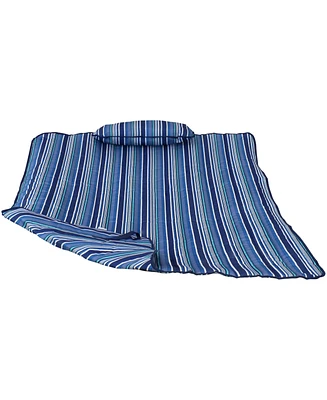 Polyester Quilted Hammock Pad and Pillow Set - Weather-Resistant - Breakwater Stripe
