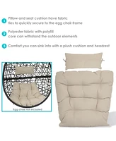 Egg Chair Cushion Replacement with Head Pillow, Gray