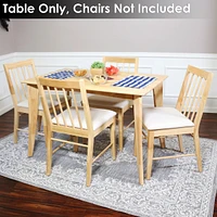 James 4-Foot Mid-Century Modern Solid Rubberwood Dining Table - Natural