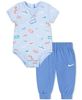 Nike Baby Printed Bodysuit & French Terry Pants, 2 Piece Set