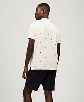 Tommy Hilfiger Men's Regular Fit Allover Flag Polo Shirt