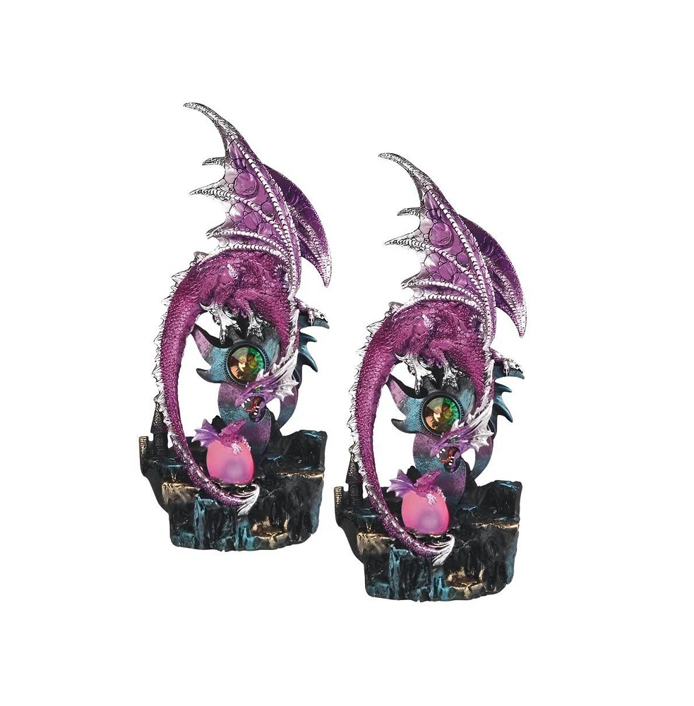 Fc Design "2-pc Set" 12.25"H Pink Dragon with Led Light Figurine Statue Ornament Home Room Office Decor and Perfect Ideas for Housewarming, Holidays a