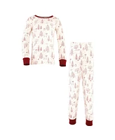 Touched by Nature Little Boys Toddler/Child Unisex Organic Cotton Tight-Fit Pajama Set, Winter Woodland