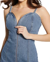 Guess Women's Raye Zippered Denim Mini Dress