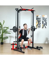 Soozier Smith Machine, Multi-Function Power Cage with Lat Pull Down System