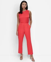 Dkny Women's Piped Straight-Leg Mid-Rise Pants