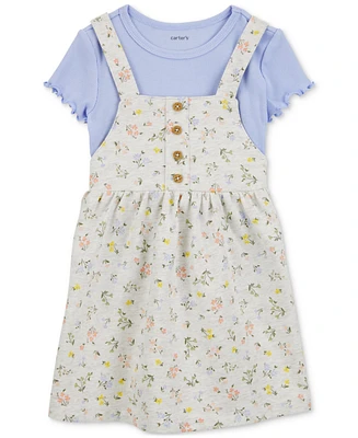 Carter's Toddler Girls Cotton Top & Floral-Print Dress, 2-Piece Set