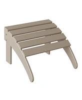 WestinTrends 3-Piece Adirondack Chair with Cup Holder and Folding Ottoman and Table Set