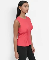 Dkny Women's Sleeveless Peplum Blouse