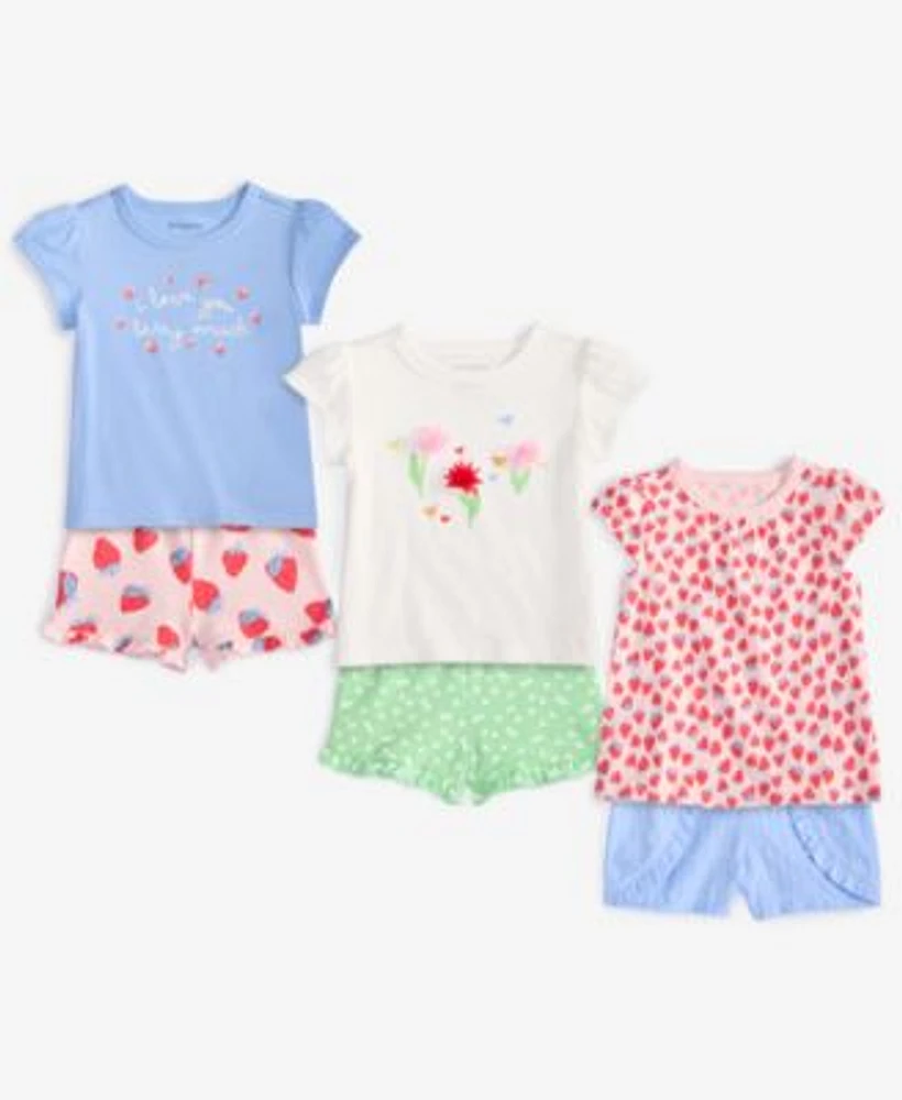 First Impressions Baby Girls Strawberry Flowers T Shirts Shorts Exclusively At Macys