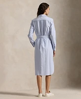 Polo Ralph Lauren Women's Striped Cotton Oxford Belted Shirtdress