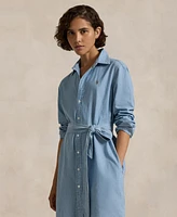 Polo Ralph Lauren Women's Cotton Chambray Belted Shirtdress