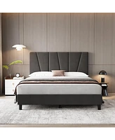 gaomon Queen Size Bed Frame with Adjustable Headboard