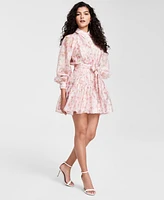 En Saison Women's Josette Blouson-Sleeve Mini Dress