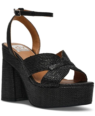 Dv Dolce Vita Women's Waylan Raffia Platform Crossband Dress Sandals