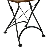 31" Square European Chestnut Wood Folding Square Bistro Table - For Indoor or Outdoor Use