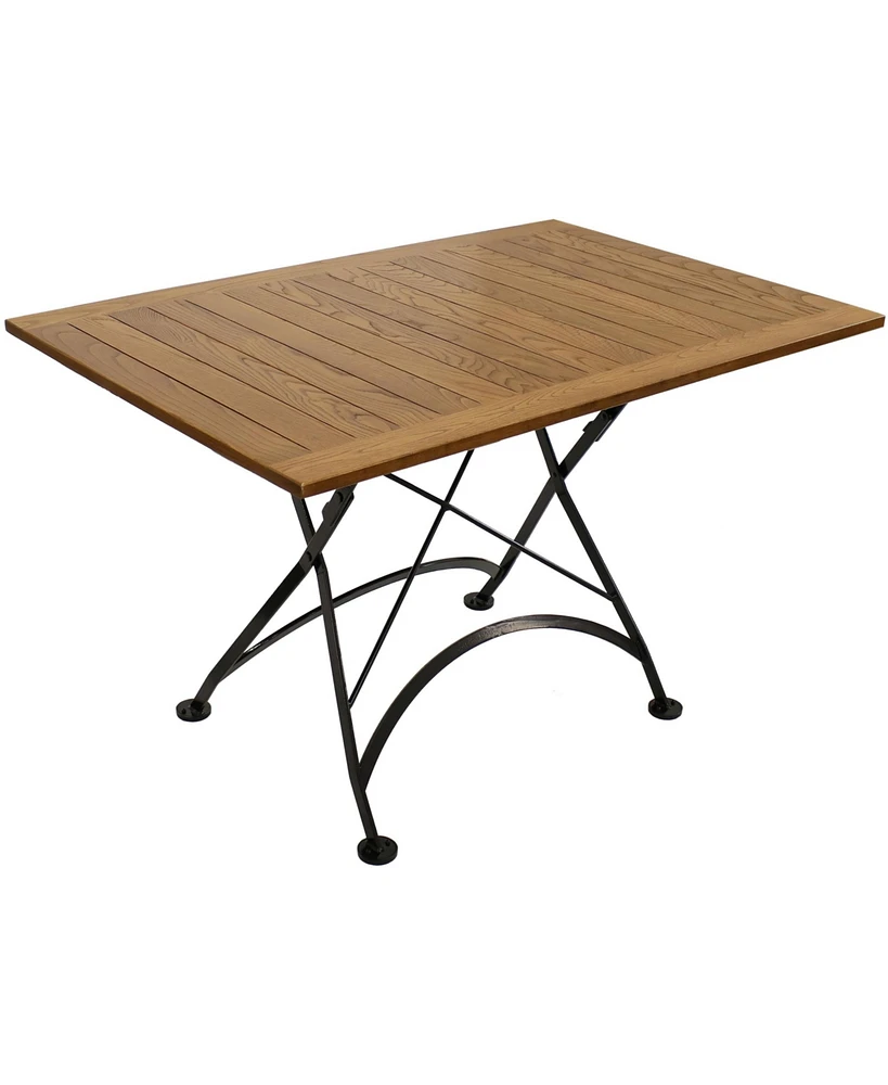 47" x 31" European Chestnut Wood Folding Dining Table - For Indoor or Outdoor Use