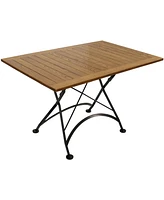 47" x 31" European Chestnut Wood Folding Dining Table - For Indoor or Outdoor Use