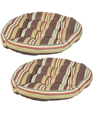 Sunnydaze Decor Tufted Large Round Floor Cushion - Set of 2 Unique Outdoor/Indoor Chair Cushions or Meditation