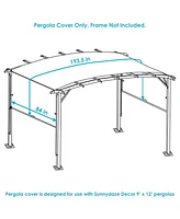 Sunnydaze Decor Retractable Canopy Shade for 9 x 12 Foot Pergola - Replacement Only Polyester Gray