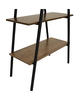 68.5-Inch H 4-Tier Industrial-Style A-Frame Ladder Shelf - Mdp Shelves with Powder-Coated Steel Frame - Brown