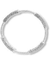 Devata Bali Dragon Skin Bangle Bracelet in Sterling Silver, Fit Medium to Large Wrist