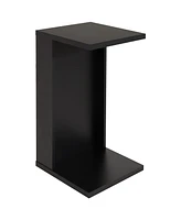 C-Shaped Side Table - Versatile End with Storage for the Living Room, Bedroom, or Office Black