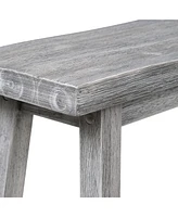 Slickblue Saddle Design Wooden Bench – Rustic and Elegant Seating for Dining Room or Entryway