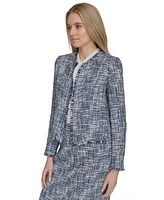 Calvin Klein Women's Open-Front Tweed Blazer