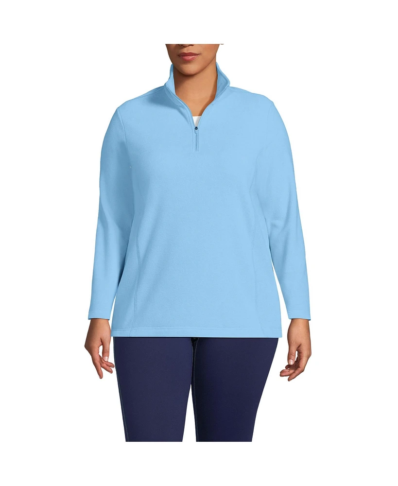 Lands' End Plus Fleece Quarter Zip Pullover Jacket