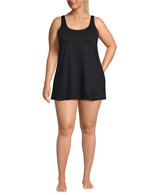 Lands' End Women's Plus Scoop Neck Mini Swim Dress Swimsuit