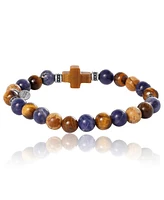 Lucky Brand Sodalite Bead Stretch Bracelets with Cross Accents