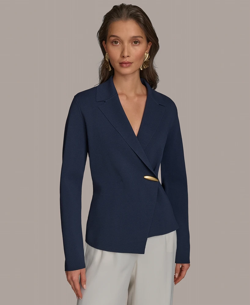 Donna Karan New York Women's Hardware Closure Sweater Blazer