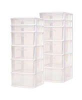 Homz Plastic 6 Clear Drawer Home Storage Container Tower