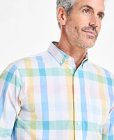 Club Room Men's Brook Regular-Fit Stretch Plaid Button-Down Poplin Shirt, Exclusively at Macy's