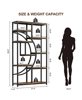 gaomon Retro Open Bookshelf, Tall Storage Rack with 9 Tiers