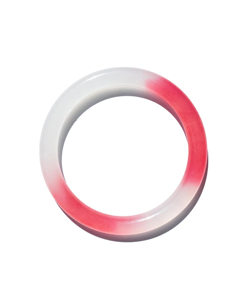 Blush skinny — Pink skinny round jade stone bangle