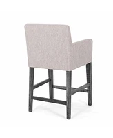 The Pop Home Set of 2 Modern 26-Inch Counter Bar Stools with Backrests and Wood Legs for Kitchen Island-The Pop Home