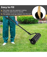 Mecale 18 Inch Manual Lawn Aerator with Detachable Handle