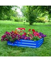 Sunnydaze Decor 4 x ft Galvanized Steel Rectangular Raised Garden Bed - For Flowers, Plants