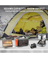 Mondawe 1000W Portable Power Station 1024Wh 6000mAh Solar Generator Power Supply with Ac Outlet