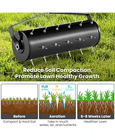 Mecale 21 Inch Manual Lawn Aerator with Detachable Handle