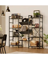 gaomon Industrial Bookcase and Short Bookshelf with Storage