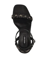 Nine West Women's Nashy Woven Embellished Wedge Sandals