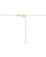 Round Mosaic & Created White Sapphire Pendant Necklace (1/2 ct. t.w.) in 14k Gold-Plated Sterling Silver, 18" + 2" extender